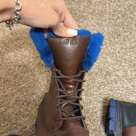 Ralph Lauren Quinta Leather Weatherproof Duck Boots 8 - Picture 5 of 7